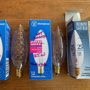 FINAL PRICE 💡 Set of 6 NEW 25w Candelabra Bulbs